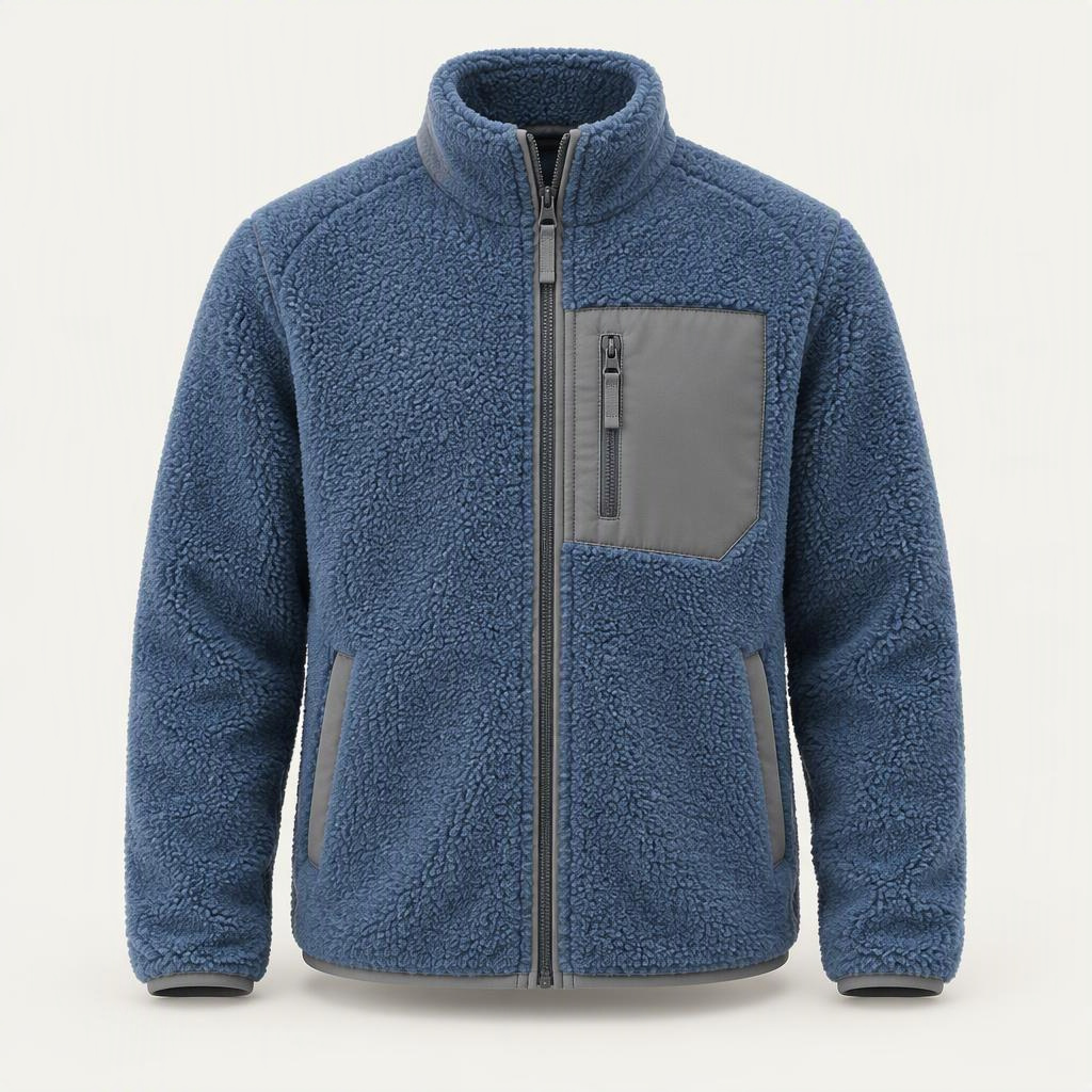 Sherpa Fleece Jacket „Steel Blue“