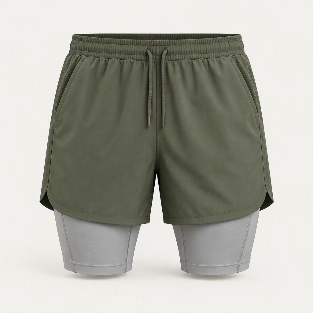 2-in-1 Short „Moss Stone“
